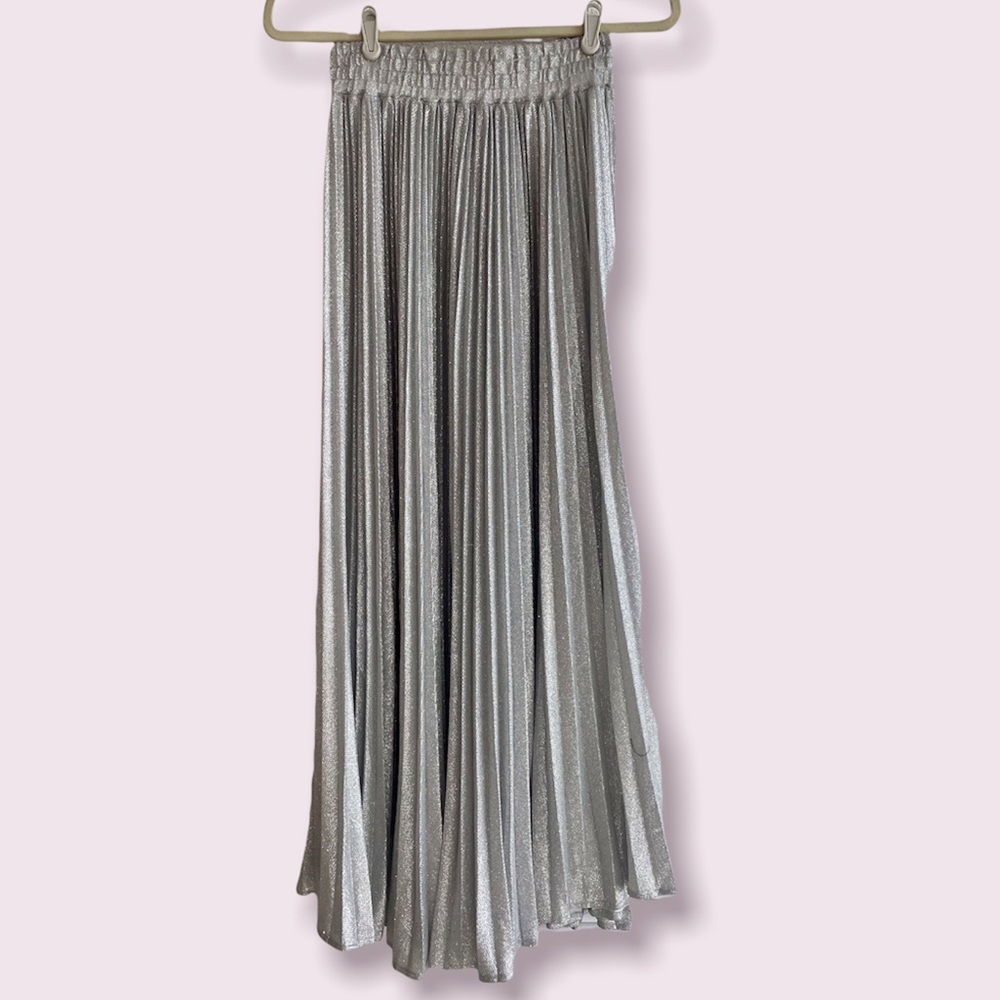 Pleated Maxi Skirt Holiday Edition Silver